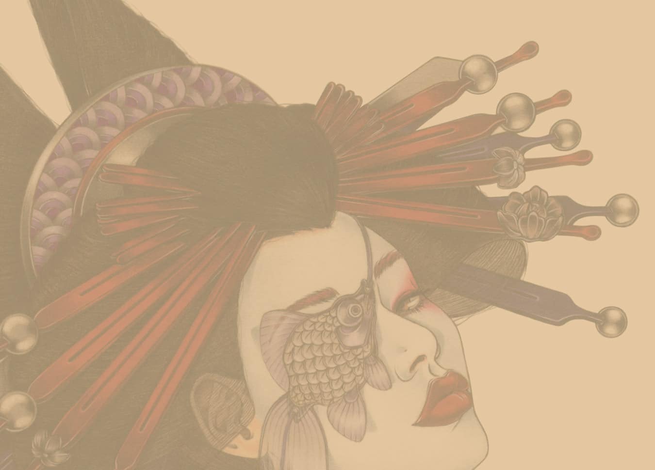 Geisha with Tattooed Cat
